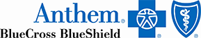 The image features the logo of Anthem Blue Cross Shield, which includes their name in blue text against a white background with the company s emblem beside it.